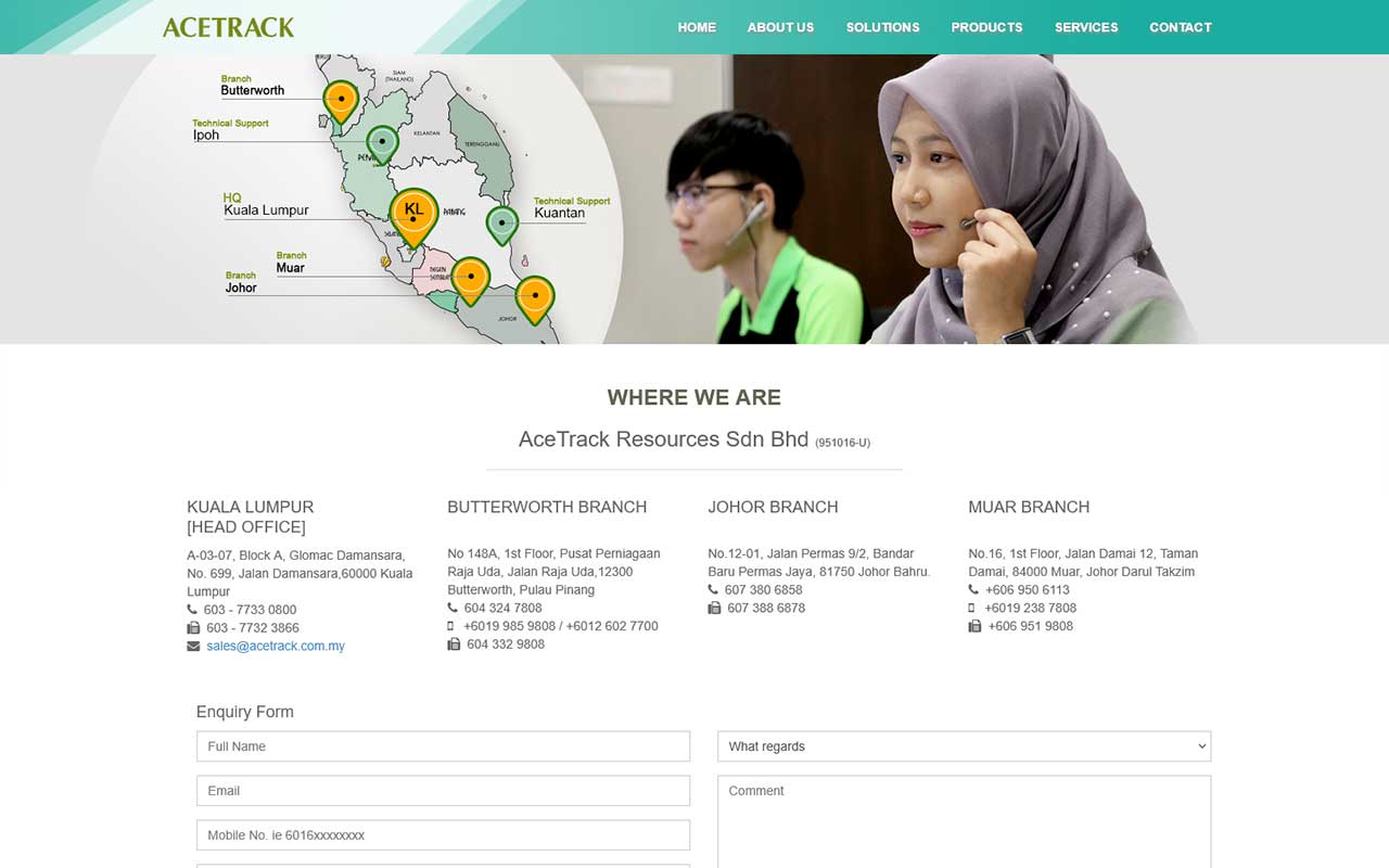 Desktop View Acetrack Resource - Contact Us