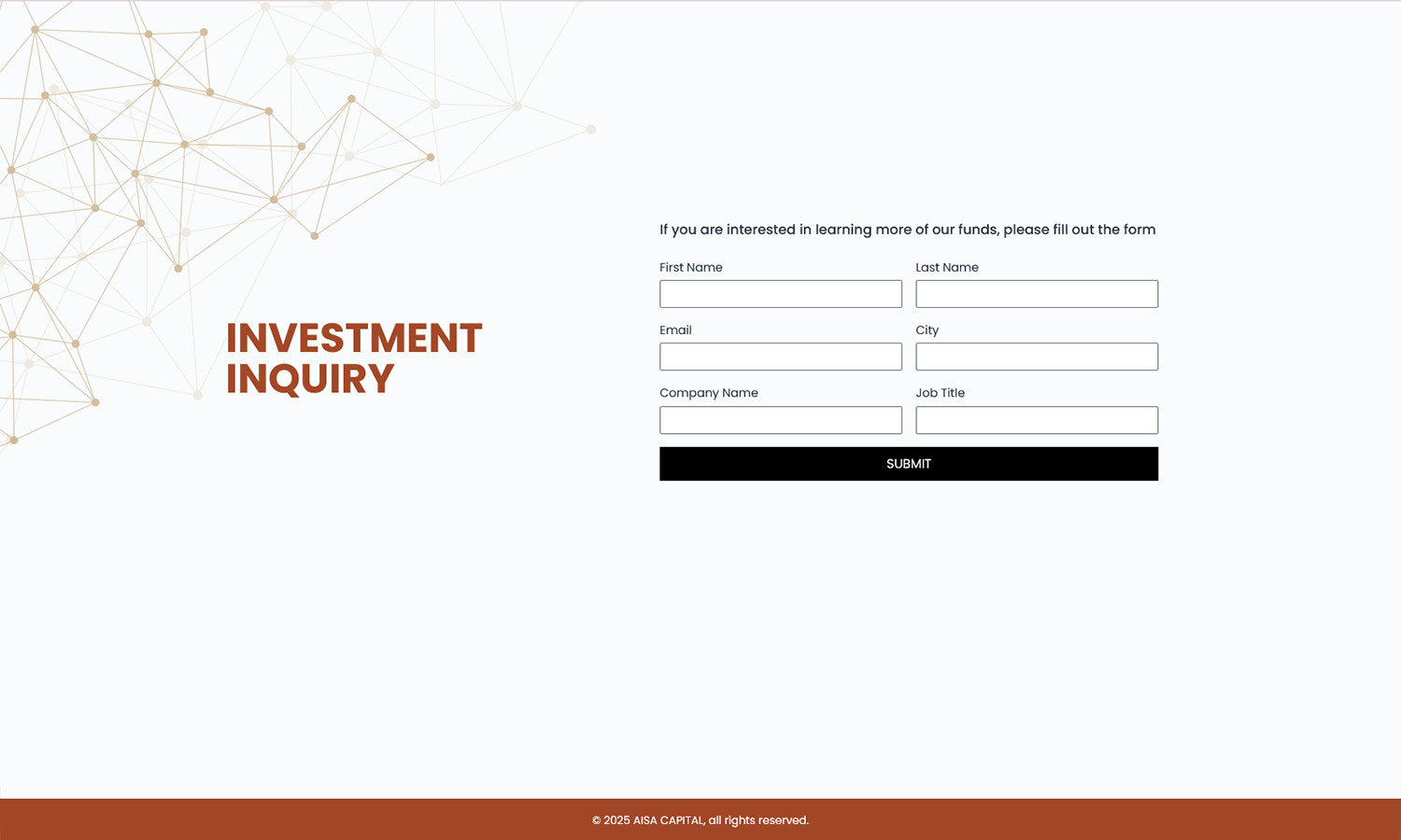 Desktop View Aisa Capital - Enquiry Form