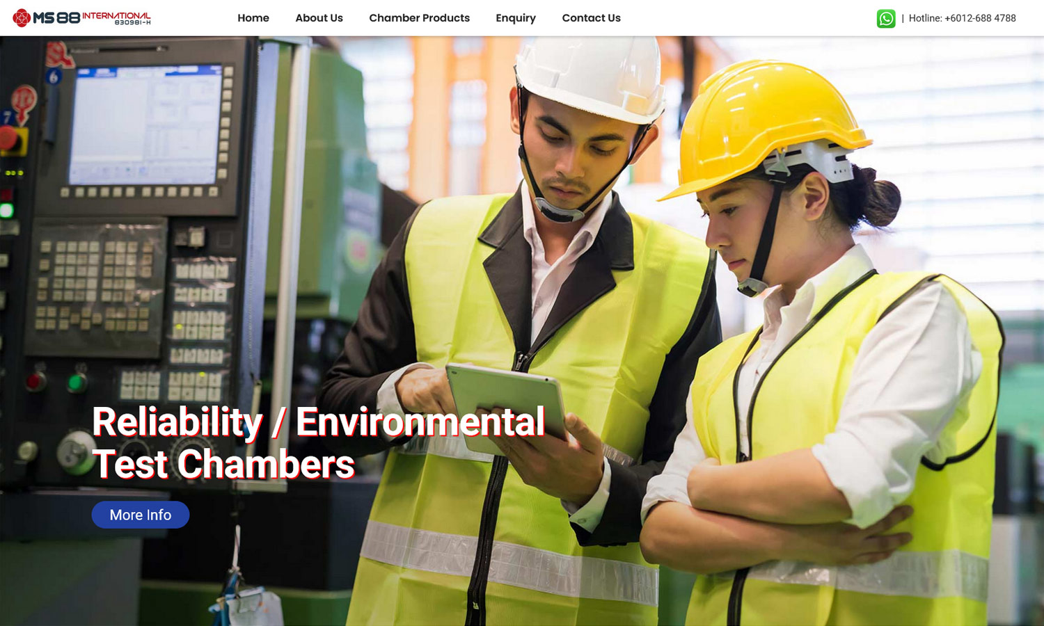 MS88 International desktop view - Homepage