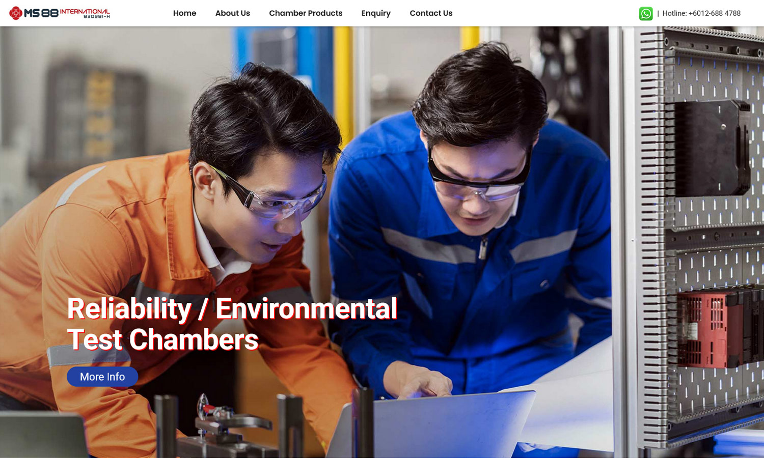 MS88 International desktop view - Homepage