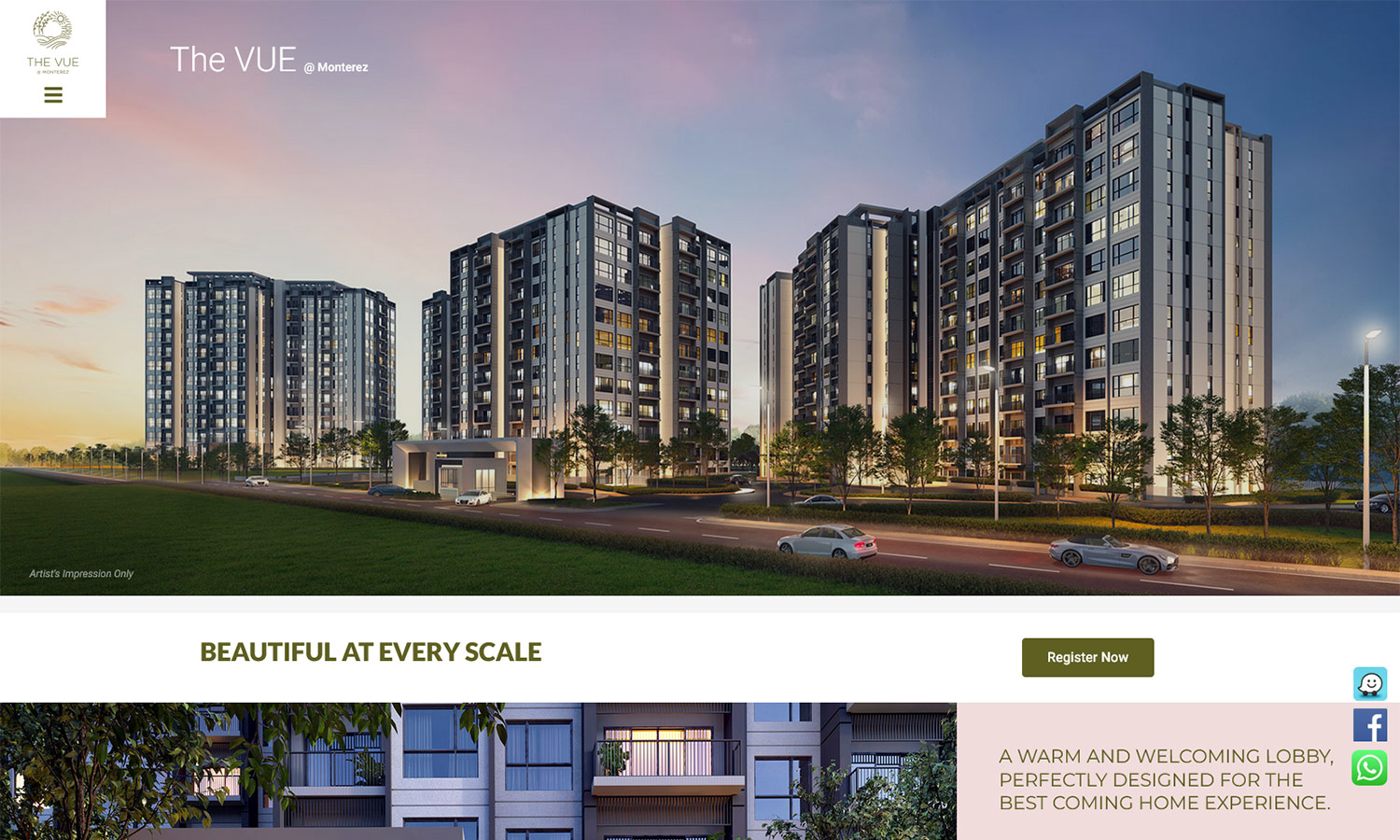 Desktop View - The Vue - Home Page