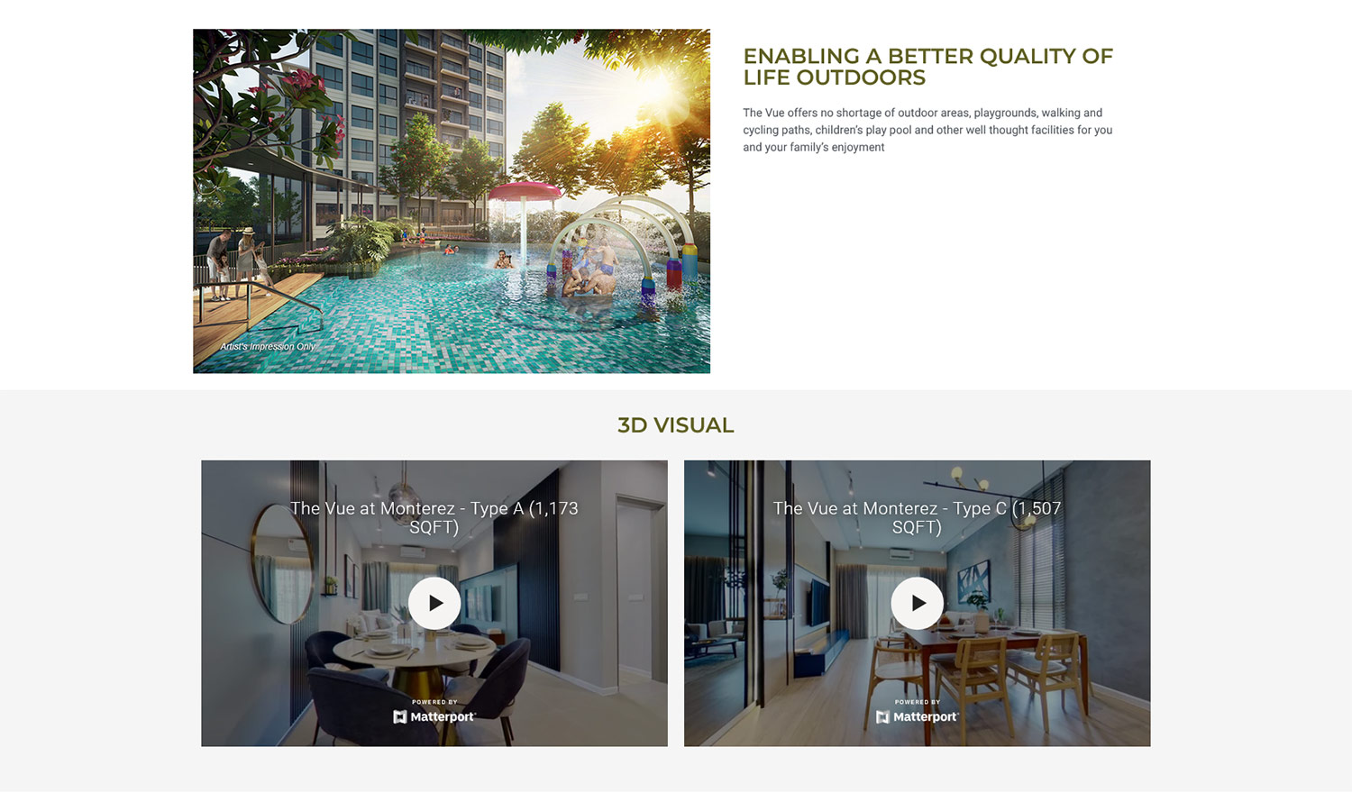 Desktop View - The Vue - showroom matterport