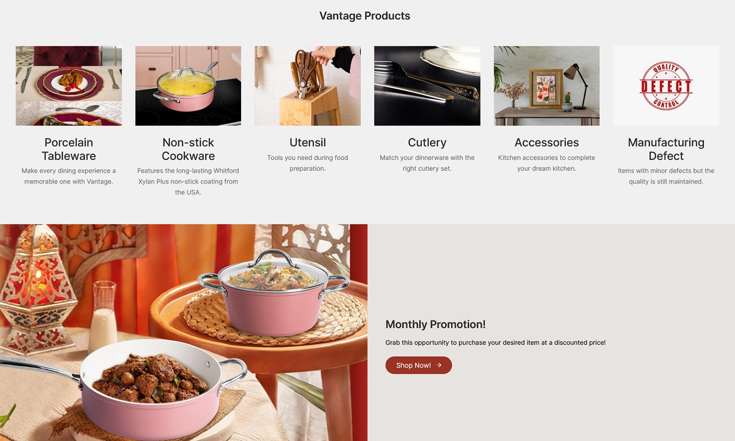 Desktop View Vantage - Category