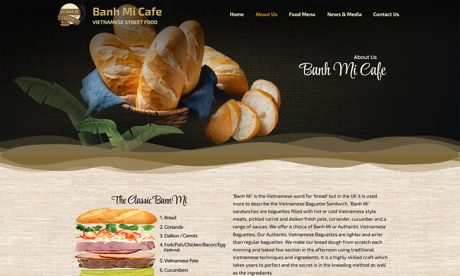 Desktop View - Banh Mi Cafe - About Us