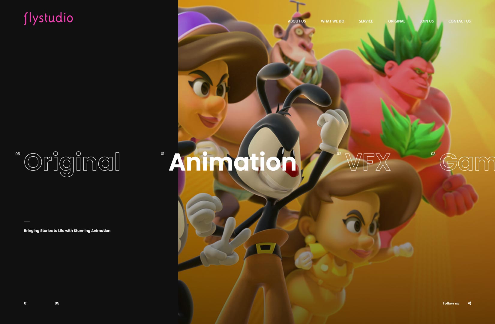 Desktop View Fly Studio - Home Page