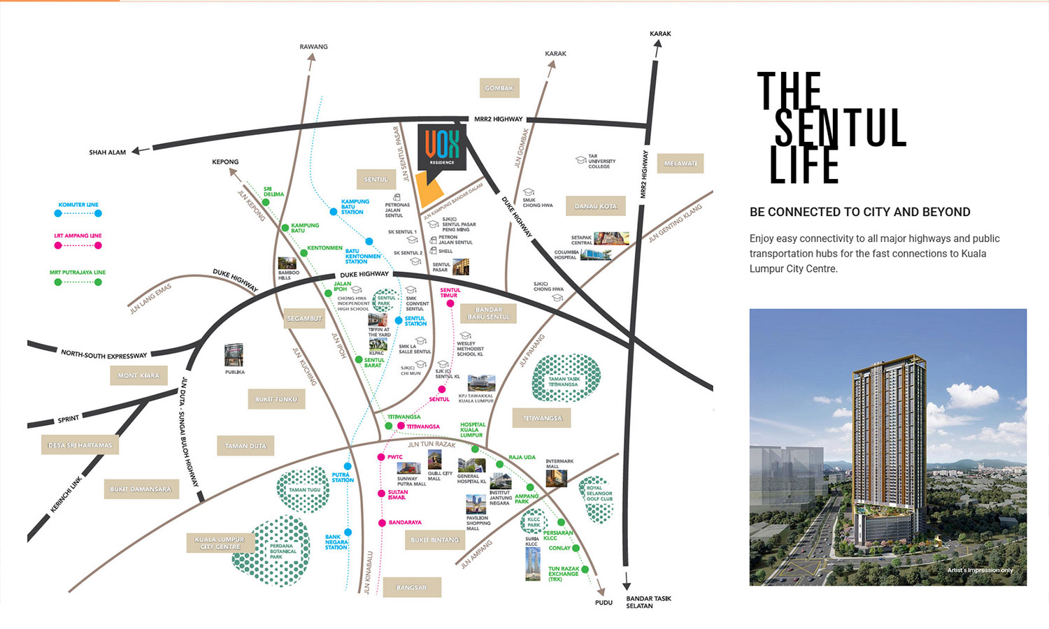 Desktop View Vox Residence - Location Map