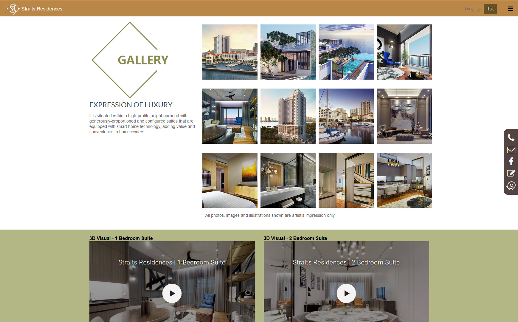 Straits Residences Website by Artcromedia