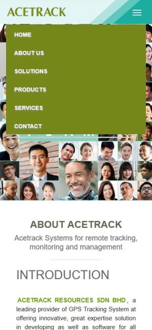 Mobile View – Acetrack Resource – menu Mobile View - Acetrack Resource - menu