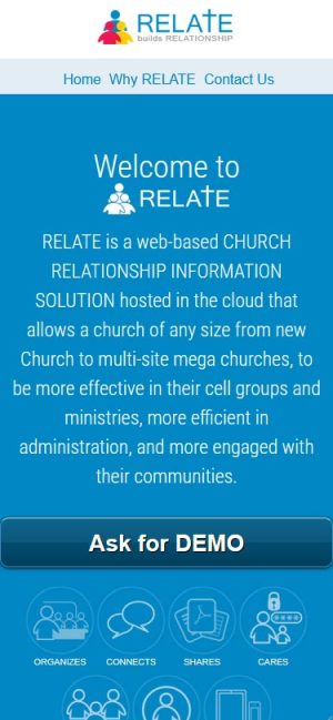 Mobile View – Relate – Homepage Mobile View - Relate - Homepage