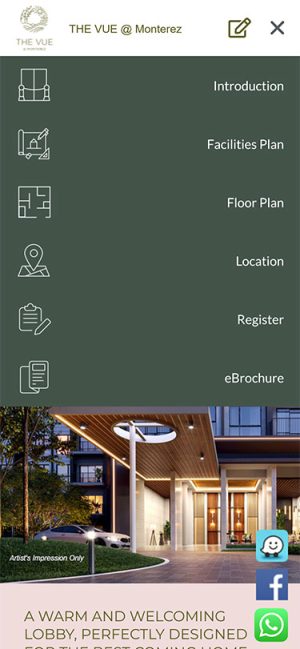 Mobile View The Vue – Menu Mobile View The Vue - Menu
