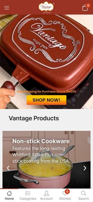 Mobile View Vantage – Home page Mobile View Vantage - Home page