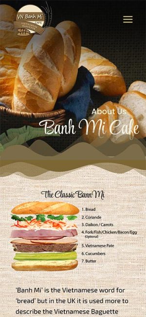 Mobile View – Banh Mi Cafe – About Us Mobile View - Banh Mi Cafe - About Us