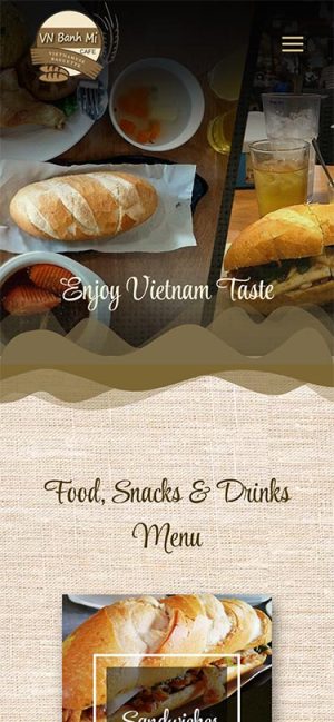 Mobile View – Banh Mi Cafe – Food Menu Mobile View - Banh Mi Cafe - Food Menu