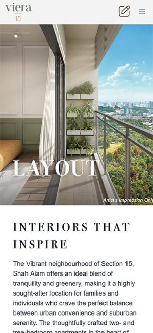 Mobile View – Viera15 Residence @ Shah Alam – Layout Mobile View - Viera15 Residence @ Shah Alam - Layout