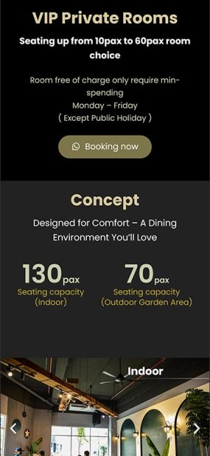 Mobile View – Ynot Garden Cafe – Concept Mobile View - Ynot Garden Cafe - Concept