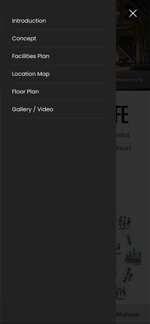 Mobile View Vox Residence – Menu Mobile View Vox Residence - Menu